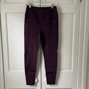Spyder Women's Burgundy Polar Fleece Lined Leggings. Size Medium.